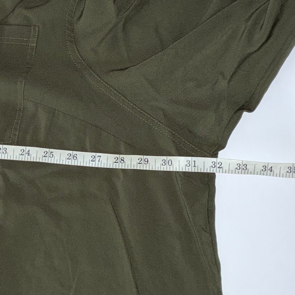 Torrid Harper Pullover Blouse Olive Green Georgette Pocket Shirt Plus 5X 5XL - Picture 6 of 7